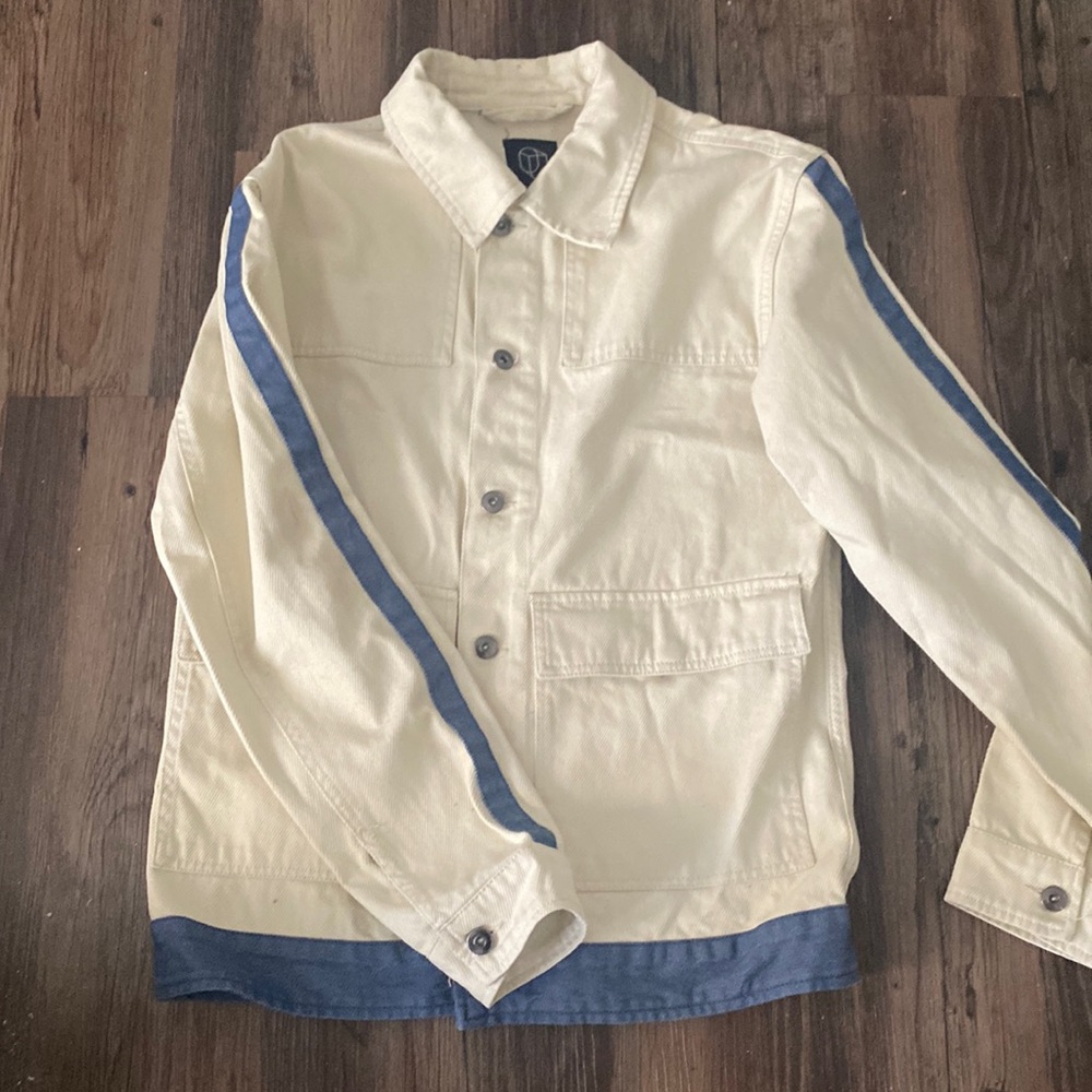 Mens cream denim jacket